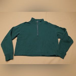 Girlfriend Collective Quarter-Zip Cropped Sweatshirt